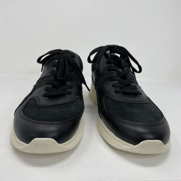 EVERLANE Mens The Trainer Lace-Up Black Leather Sneakers EUC Sz 13 - Picture 2 of 11